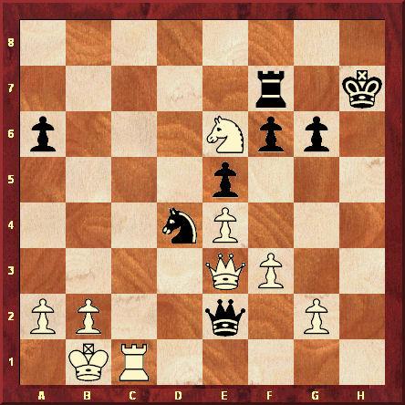 7ème partie du match. Spassky, avec les Blancs, joue et force l'abandon de son adversaire. Trouvez le gain (réponse en fin de journée).