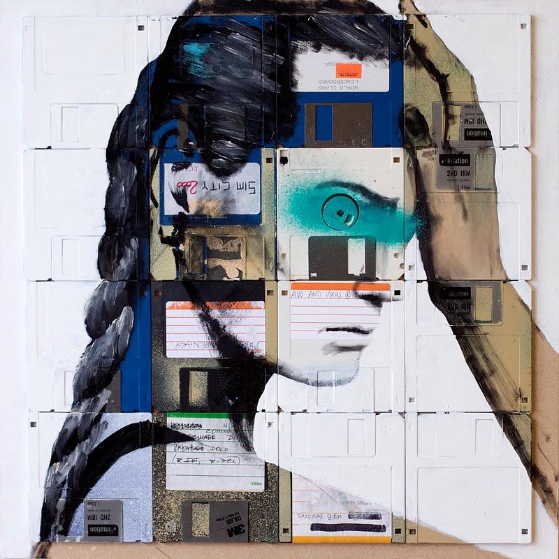 Nick Gentry Floppy Disk Paintings