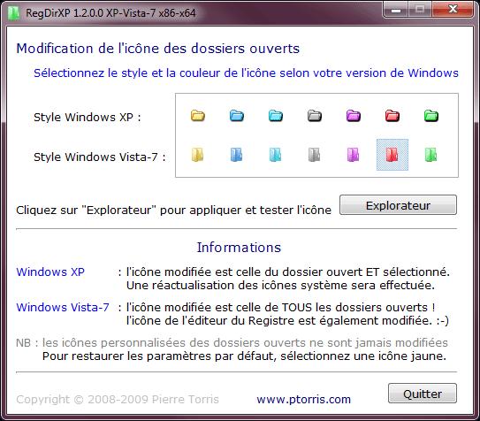 64 Bits : Shell Extensions Aperçu de RegDirXP