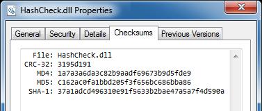 64 Bits : Shell Extensions Screenshot: HashProp3_Aero.png