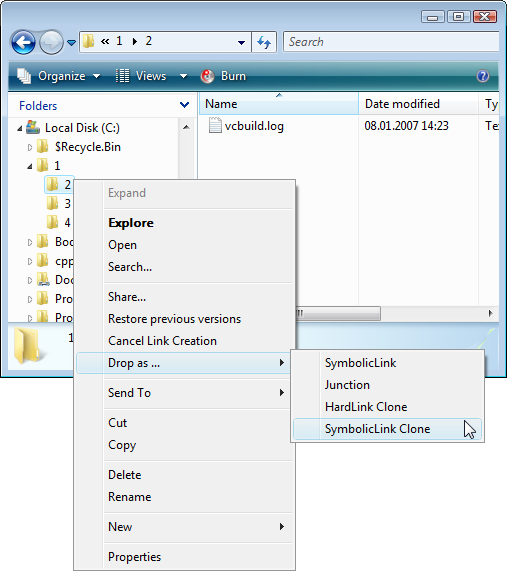 64 Bits : Shell Extensions vistaddropsymboliclinkclonefolder