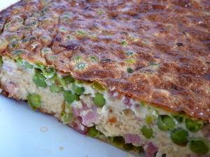 Clafoutis petits pois & lardons P1000014