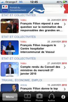 gouvernement-iphone-2 Gouvernement : l’application officielle
