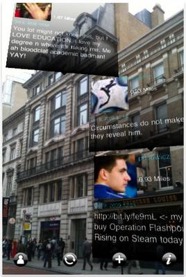 Twitter (on iPhone) + Augmented Reality = Acrossair Twitter (on iPhone) + Augmented Reality = Acrossair