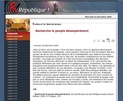Note de lecture sur le site République !