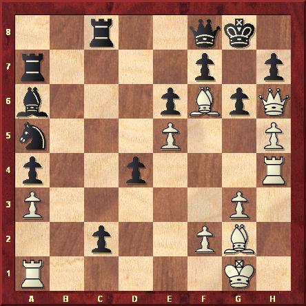 Pour parer les attaques contre g7 et sur la colonne 'h', Miagmasuren a replacé sa dame en f8. Pourtant, l'Américain trouve un moyen de mater en trois coups.