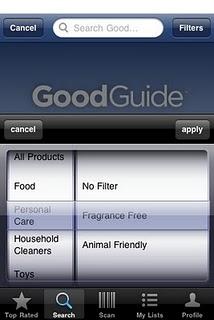 GoodGuide pour iPhone : information étendue à partir de produit (US)