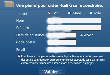 donner son email pour Haïti