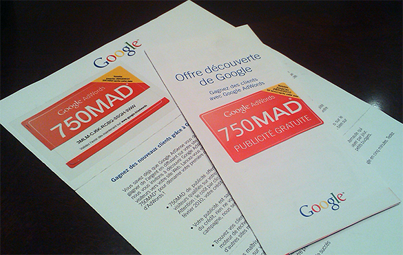 internet adword2 Google fait son entrée sur le marché marocain et offre aux utilisateurs Adsense des coupons Adwords de 750MAD