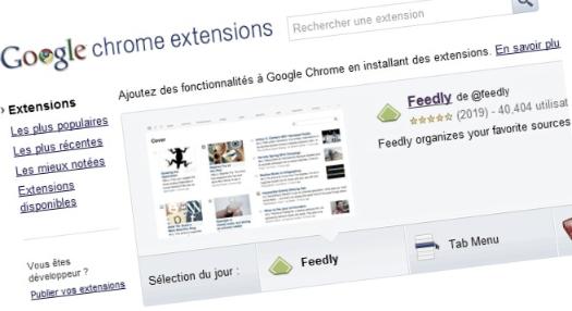 site officiel des extensions pour Google Chrome