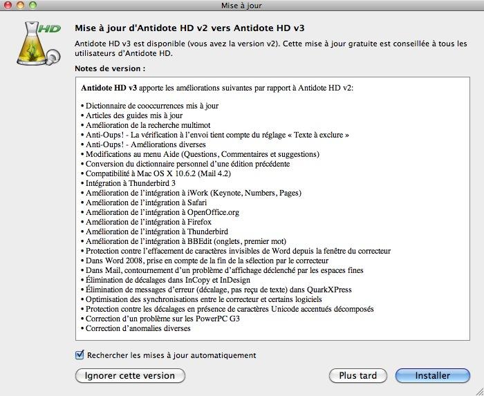 Cliquez sur l'image pour l'agrandir Antidote HD v3