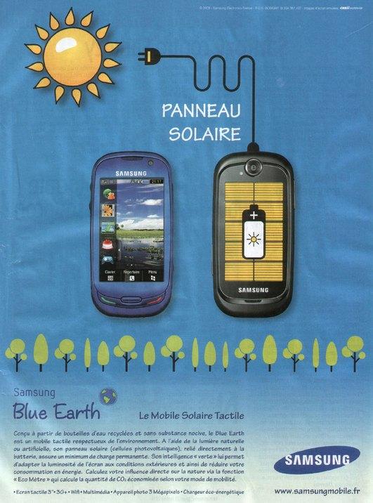publicité mobil Samsung Blue Earth