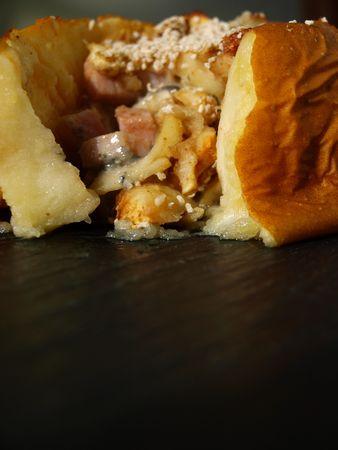 Pomme au four au jambon & fromage de chèvre : pas cheeerrr ! 004