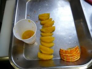 Canetons à l’orange, pommes gaufrette