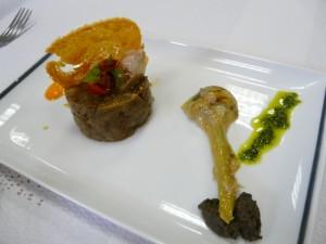 P1080282 Légumes ensoleillés, gambas sautées et tuile de parmesan