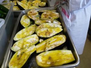 P1080248 Légumes ensoleillés, gambas sautées et tuile de parmesan