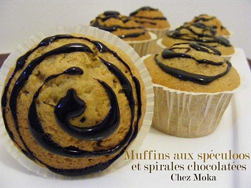 Muffins aux spéculoos et spirales chocolatées