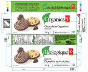 Étiquette - Biscuits digestifs au chocolat Biologique de marque le Choix du Président