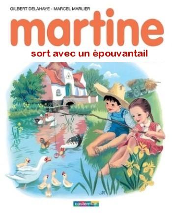 sort avec un épouvantail Martine, mais où étais-tu donc passée?