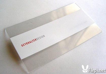 transparent carte de visite PVC