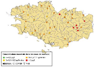 Pollution des eaux de surface (Massif Armoricain)