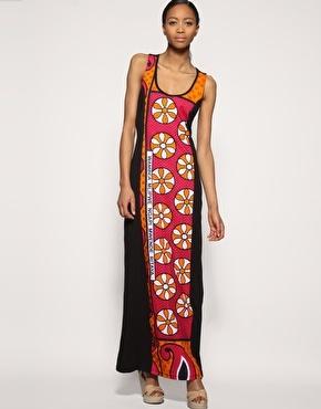 ASOS AFRICA Woven Mix Twist Back Maxi Dress