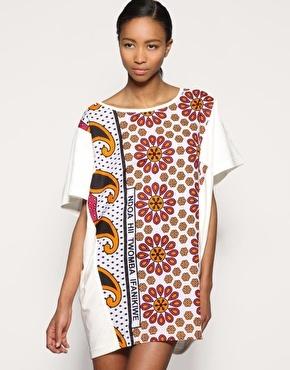 ASOS AFRICA Woven Mix T-Shirt Dress