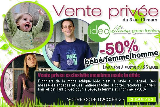 Vente privée de mode éthique : Idéo à -50%