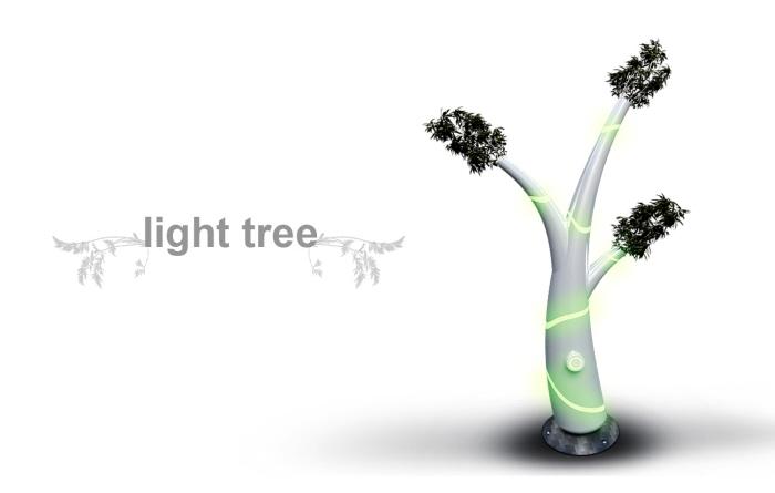 arbre lumiere ecodesign 1 (energie renouvelable)   Un arbre en en guise de lampadaire