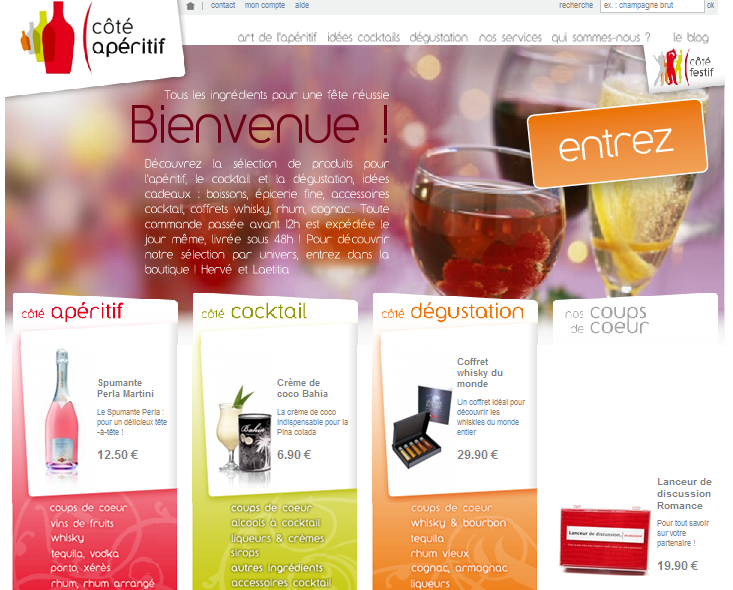 e-commerce : une nouvelle page d’accueil pour Côté apéritif