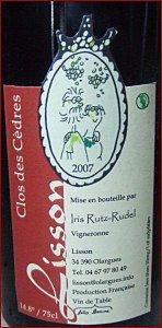 du Rouge pour la Vendée LISSON - Clos des Cèdres 2007