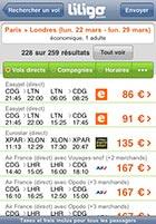 Avec Liligo sur App Store ce sont des billets d’avion moins cher