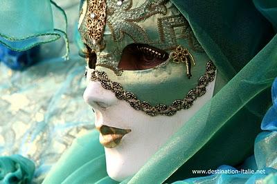 masques Carnaval Venise: vert Véronèse bleu vénitien
