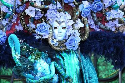 masques Carnaval Venise: vert Véronèse bleu vénitien