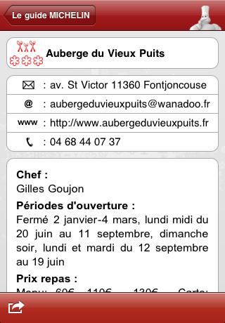 [News : Apps] Les restaurants du guide MICHELIN 2010 – France