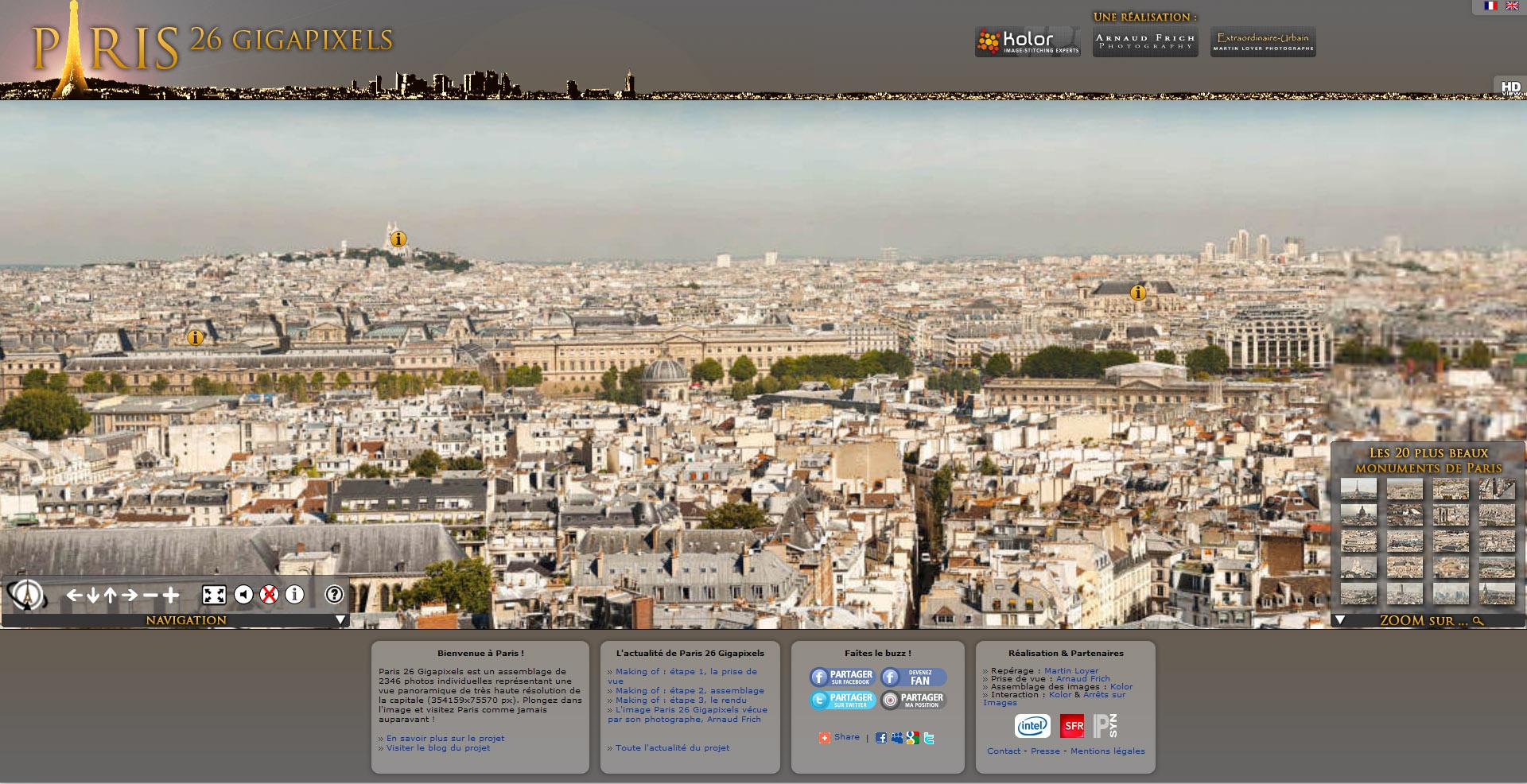 ... panoramique de Paris 26 gigapixels est officiellement devenu la plus