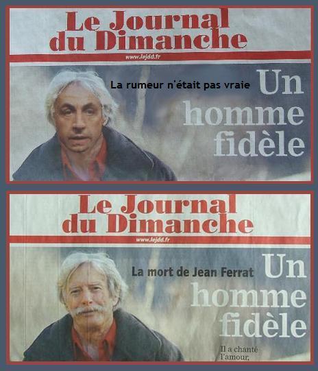 NICOLAS et Jean FERRAT 1 JDD : la « Une » à laquelle vous avez échappé…