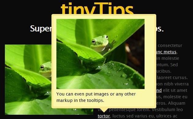 bulle d'aide, jquery, tinytips TinyTips, bulles d’aide avec jQuery