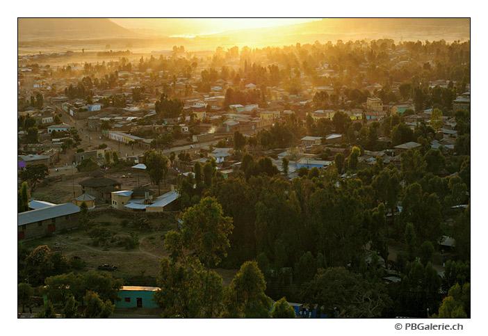 Coucher de soleil, Aksoum, Axoum, Tigré, Ethiopie