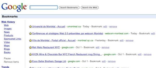 google liste suivi bookmarks Des étoiles sur Google Canada