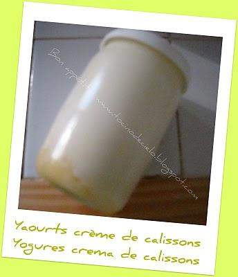 Yaourt à la crème de calissons - Yogures con crema de calissons