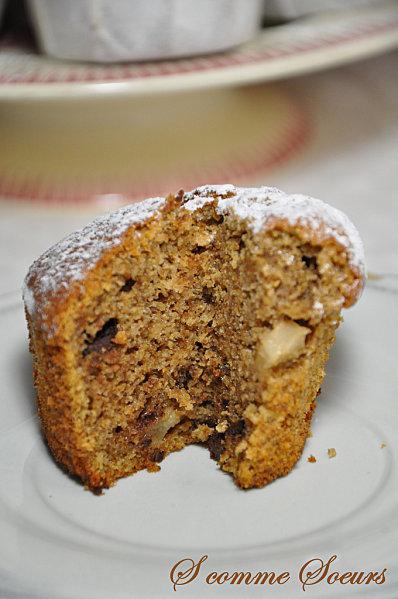 Petits moelleux aux noix, poires et pépites de chocolat cakenoixmoussechoco 022