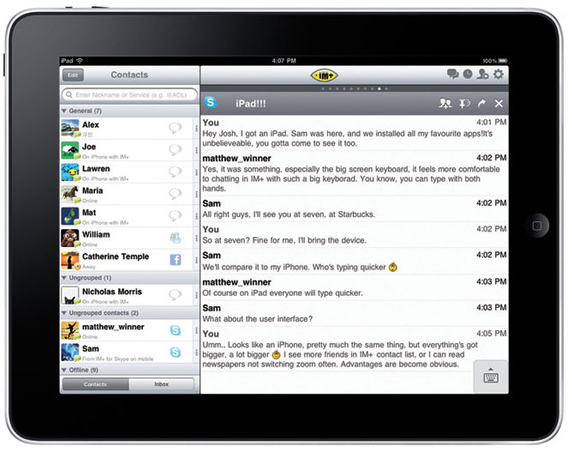 application im+ ipad ipad application im+