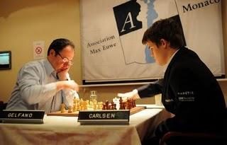 Magnus Carlsen face à Boris Gelfand