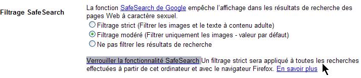 Google propose le verrouillage par mot de passe du contrôle parental SafeSearch