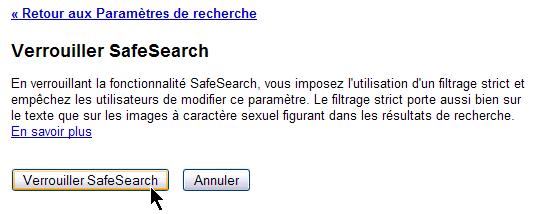 Google propose le verrouillage par mot de passe du contrôle parental SafeSearch