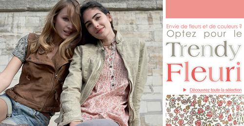 tendance trendi fleuri chez Promod