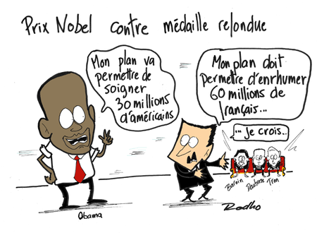 Obama, couverture santé, Sarkozy, remaniement gouvernemental à la baisse Obama_Sarko_reformes