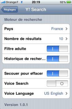 yahoosearchiphone-2 Après Bing, Yahoo lance son moteur sur iPhone