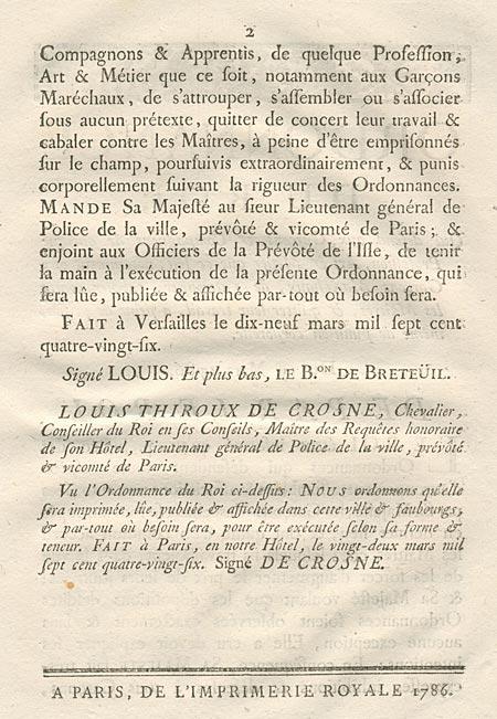 La grève des garçons maréchaux de Paris… en 1786 La grève des garçons maréchaux de Paris… en 1786